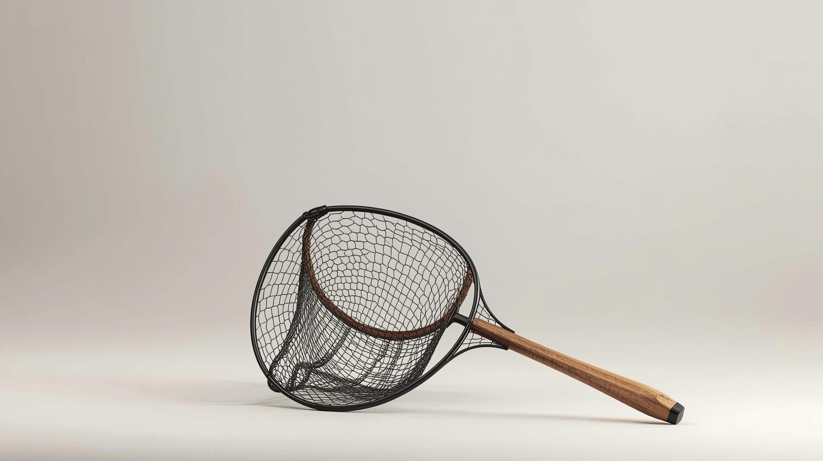 Fishing Net with Wooden Handle