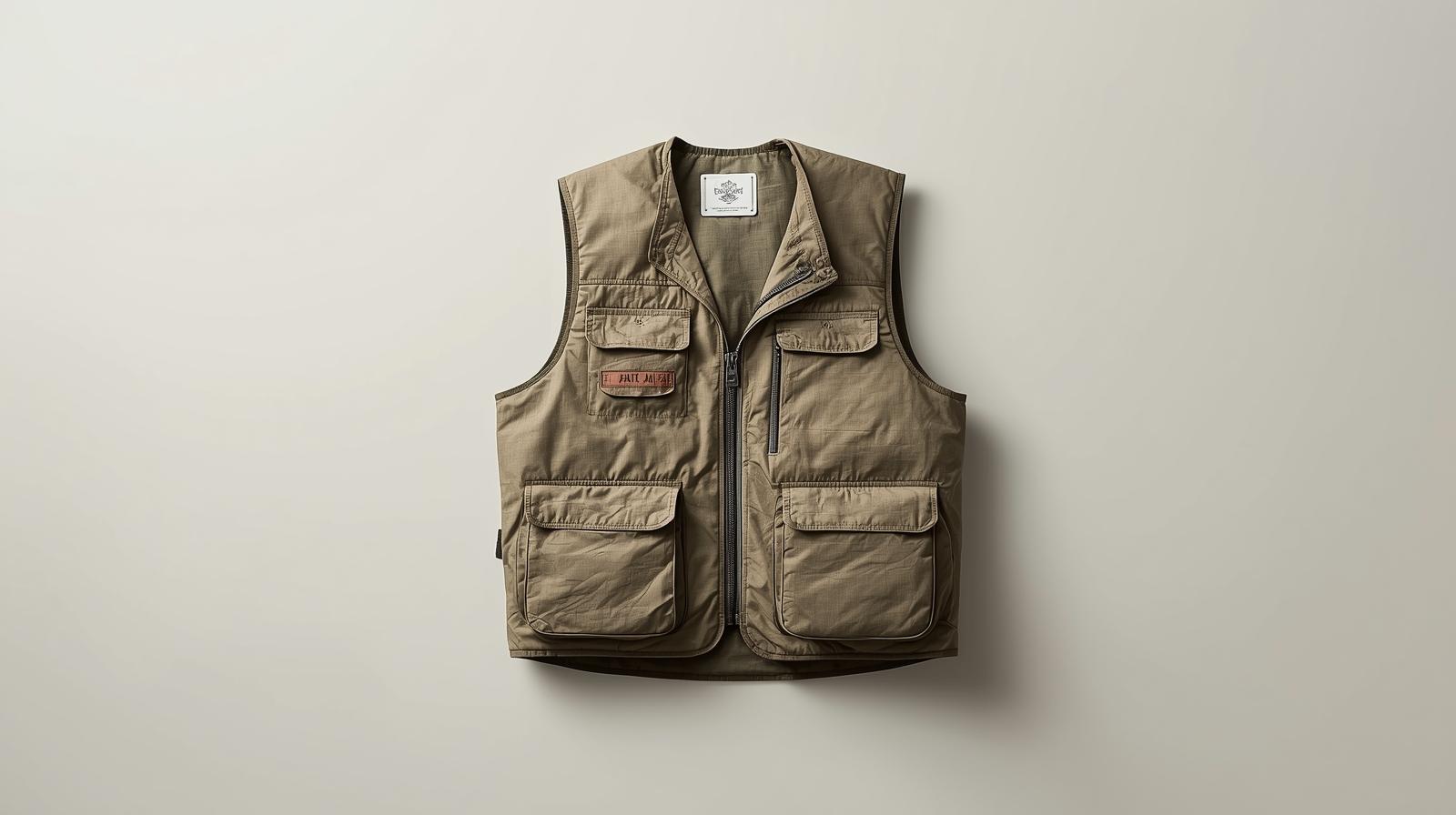 Multi-Pocket Fishing Vest – Khaki